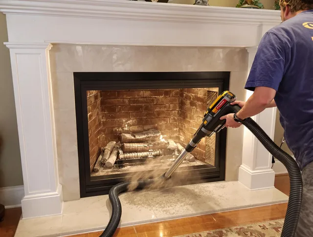 Fireplace cleaning performed by West Covina Chimney Sweep in West Covina, CA