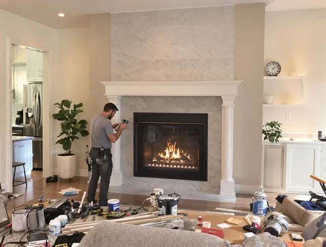 Newly installed fireplace by West Covina Chimney Sweep in West Covina, CA